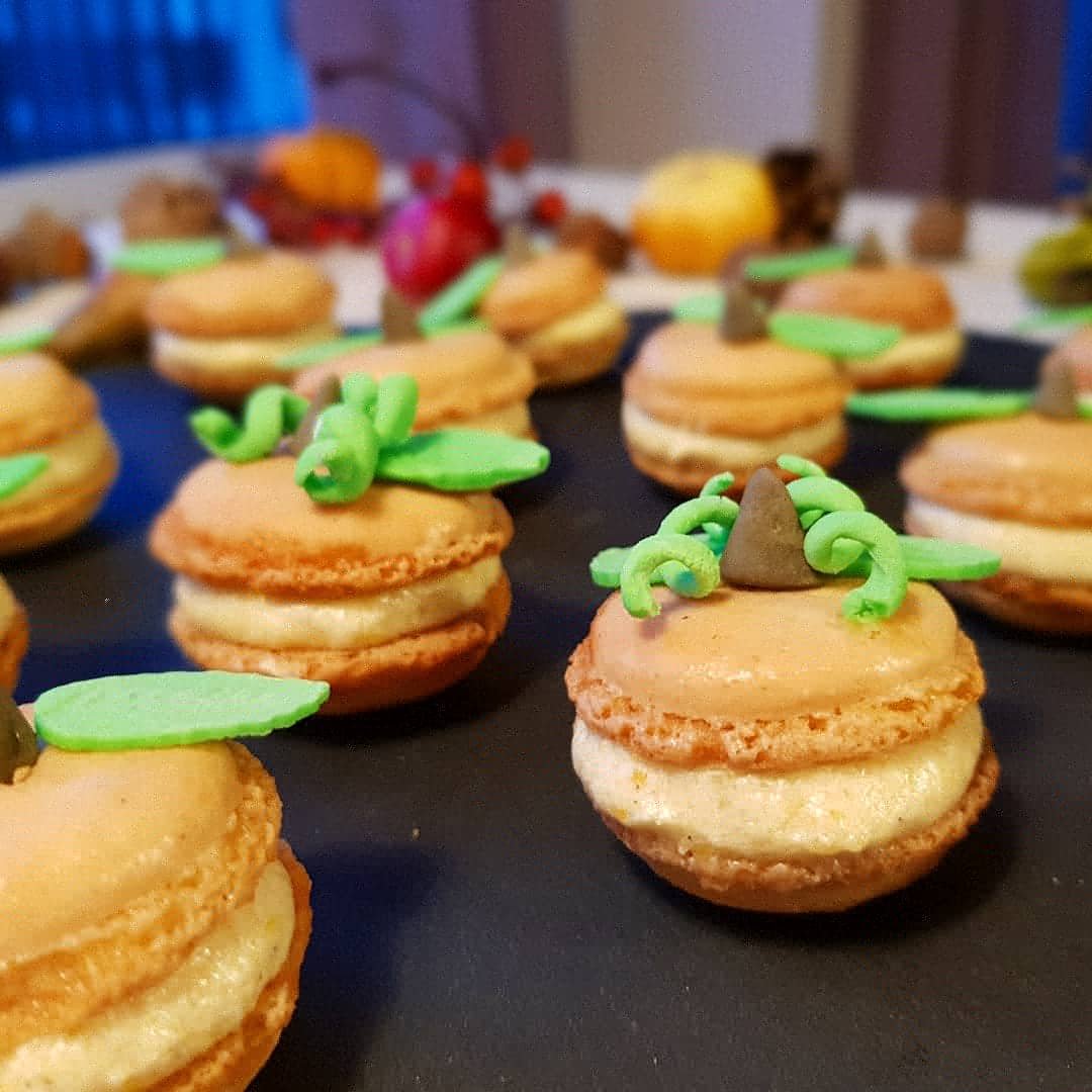 Kürbis Macarons