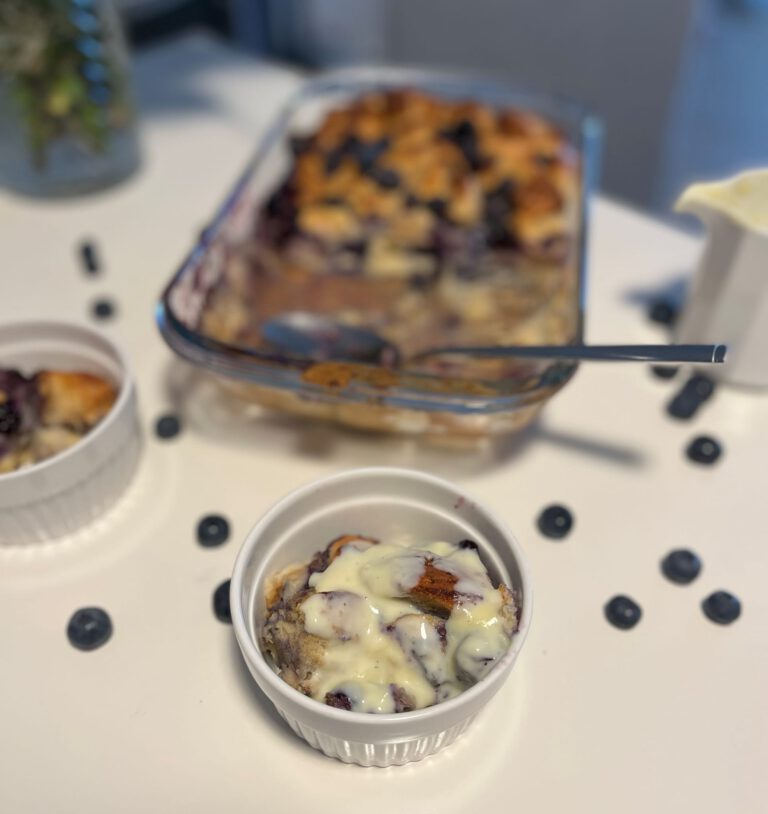 Heidelbeer Brotauflauf (French Toast Bake)