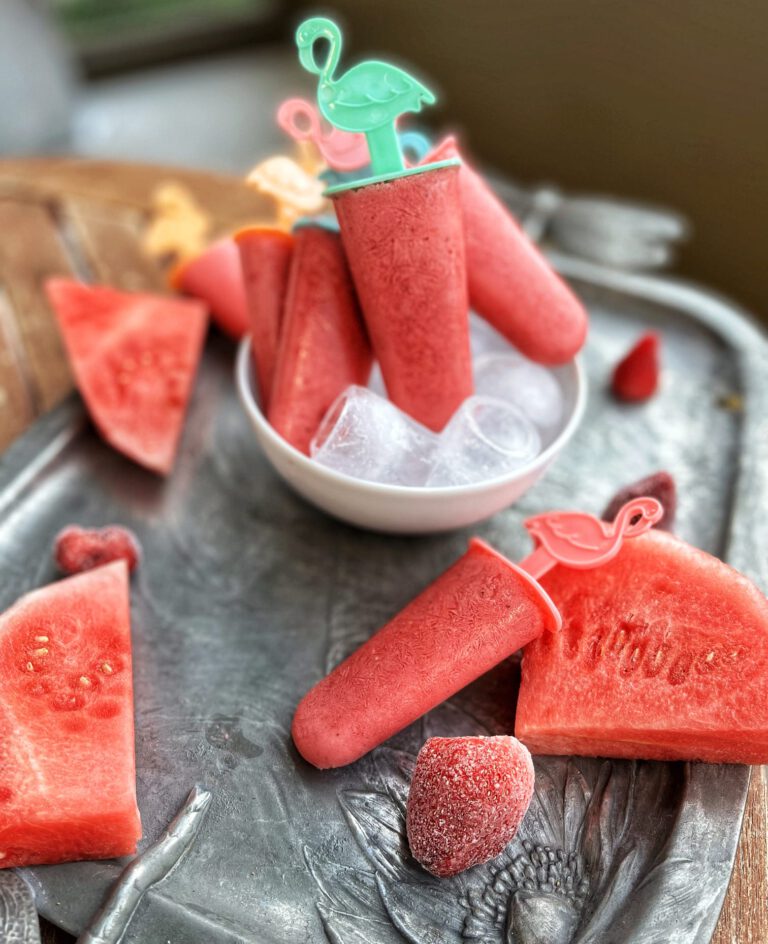 Wassermelonen-Erdbeeren Popsicles